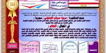 شهادة تكريم الدكتورة مروة الأيتوني