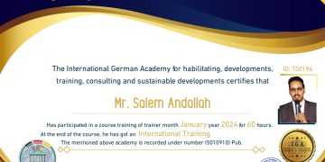 الأستاذ سالم عندالا – شهادة مدرب دولي – EN