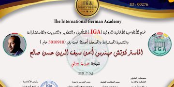 شهادة مدرب دولي – السيد أيمن سيف الدين حسن صالح